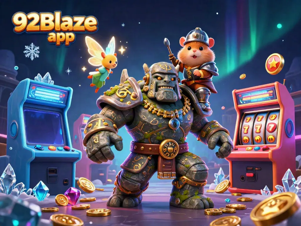 Experience vibrant gaming action with the 92Blaze app, featuring magical characters and casino thrills.