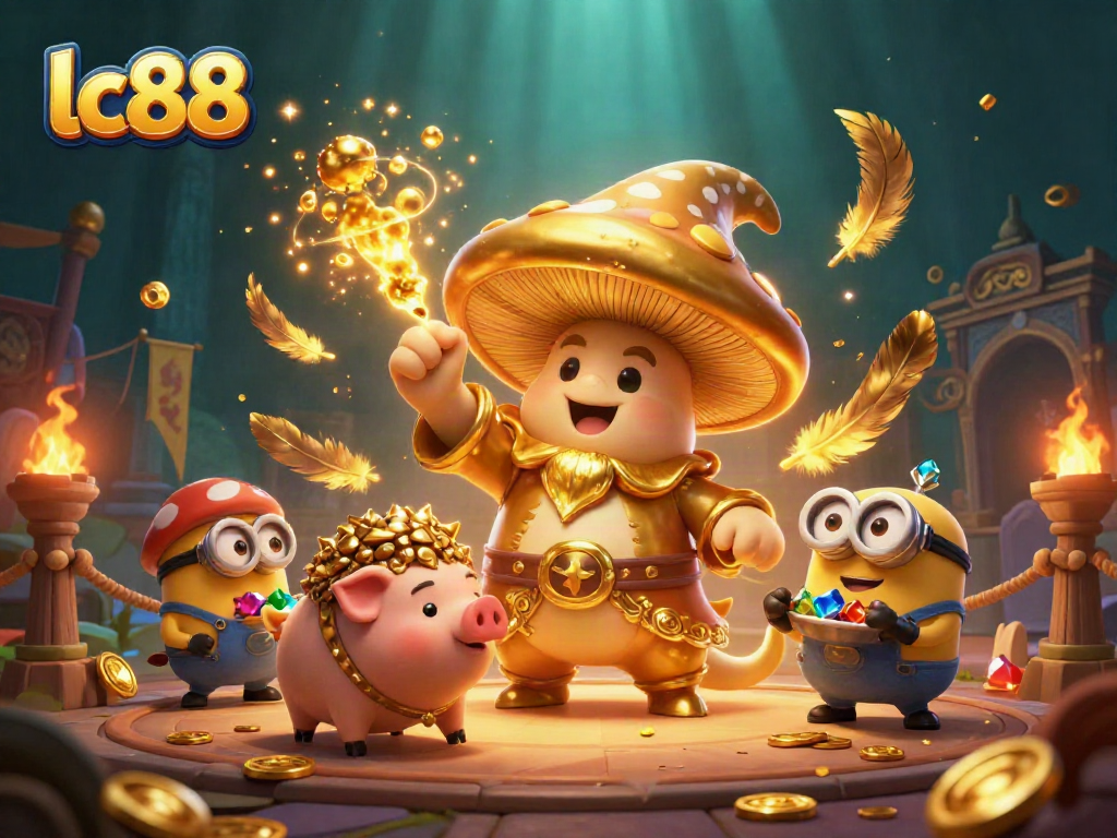 Engage with lc88's magical casino scene featuring vibrant characters and dynamic elements.