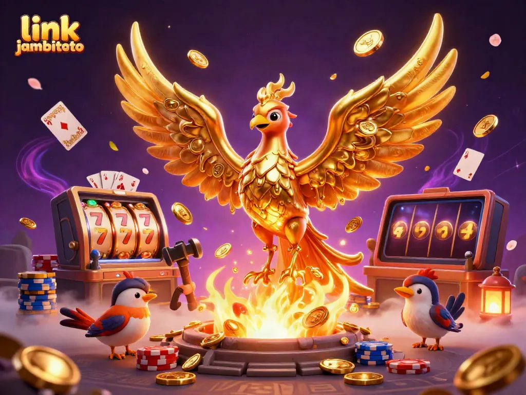 Play exciting games at link jambitoto as golden coins and jackpots fill the scene.