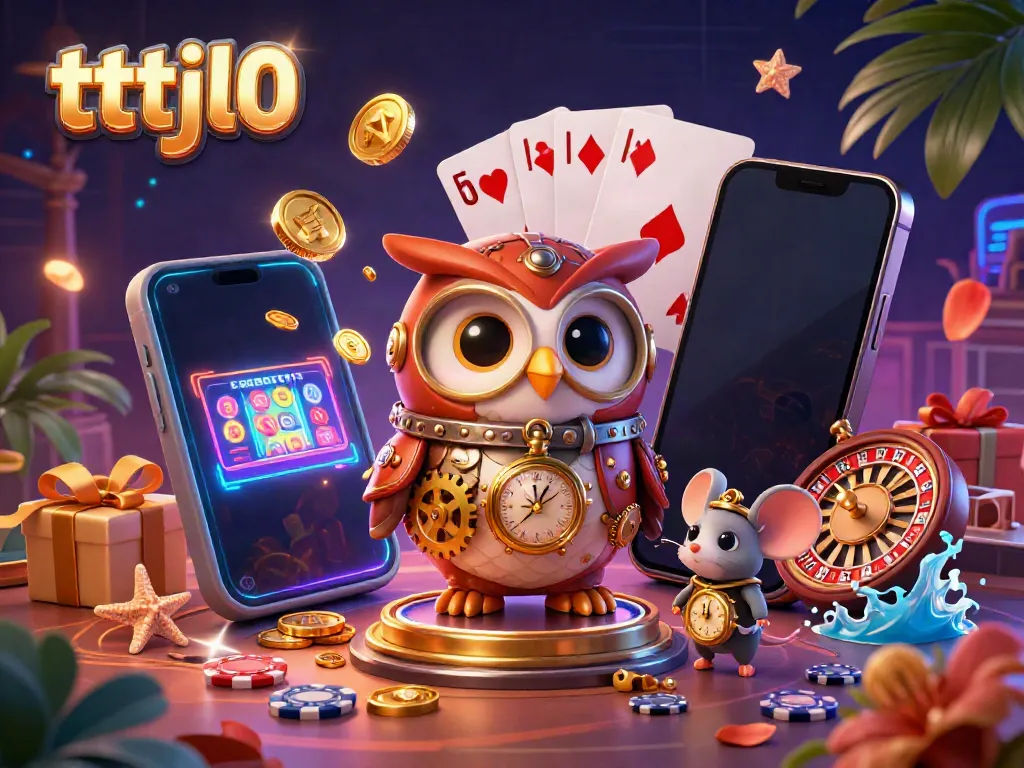 Engage in thrilling gaming with the vibrant tttjl0 casino illustration showcasing dynamic characters and festive elements.