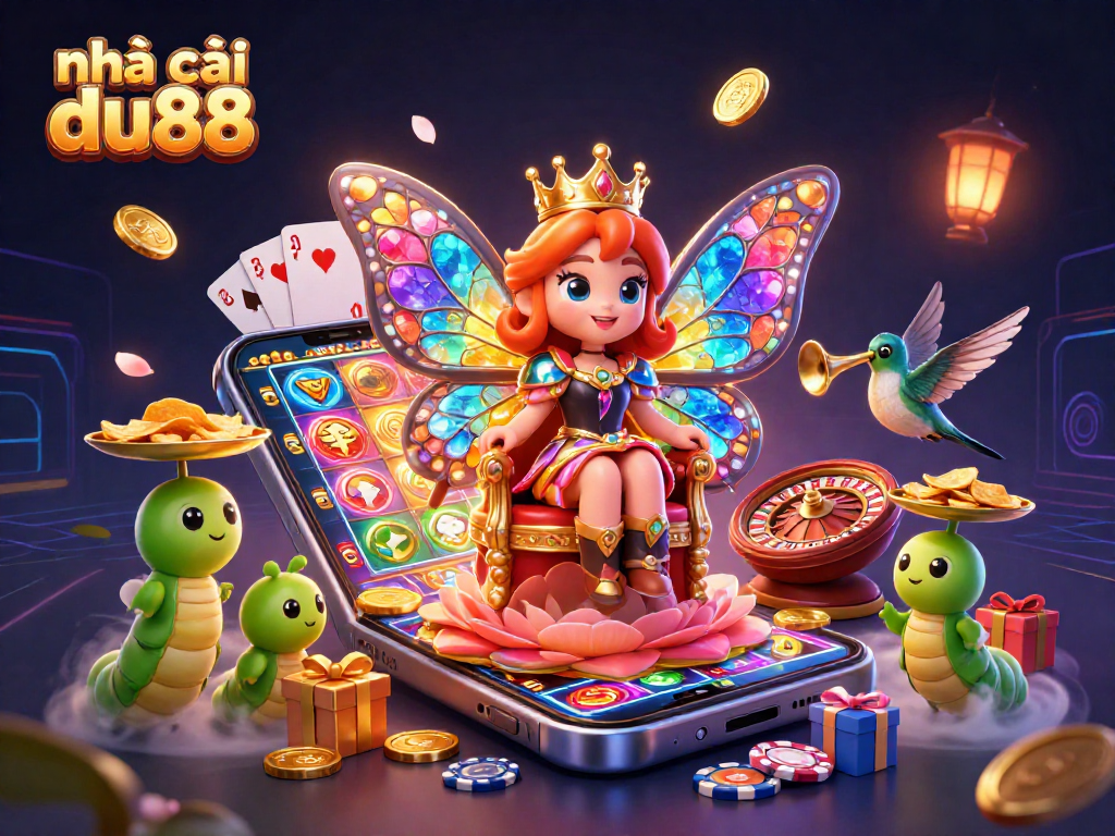 Experience the enchanting world of nhà cái du88 with a vibrant 3D casino illustration filled with thrills and riches.