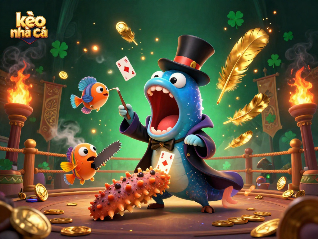 Experience thrilling kèo nhà cái action in a vibrant 3D casino illustration featuring unique sea creatures.