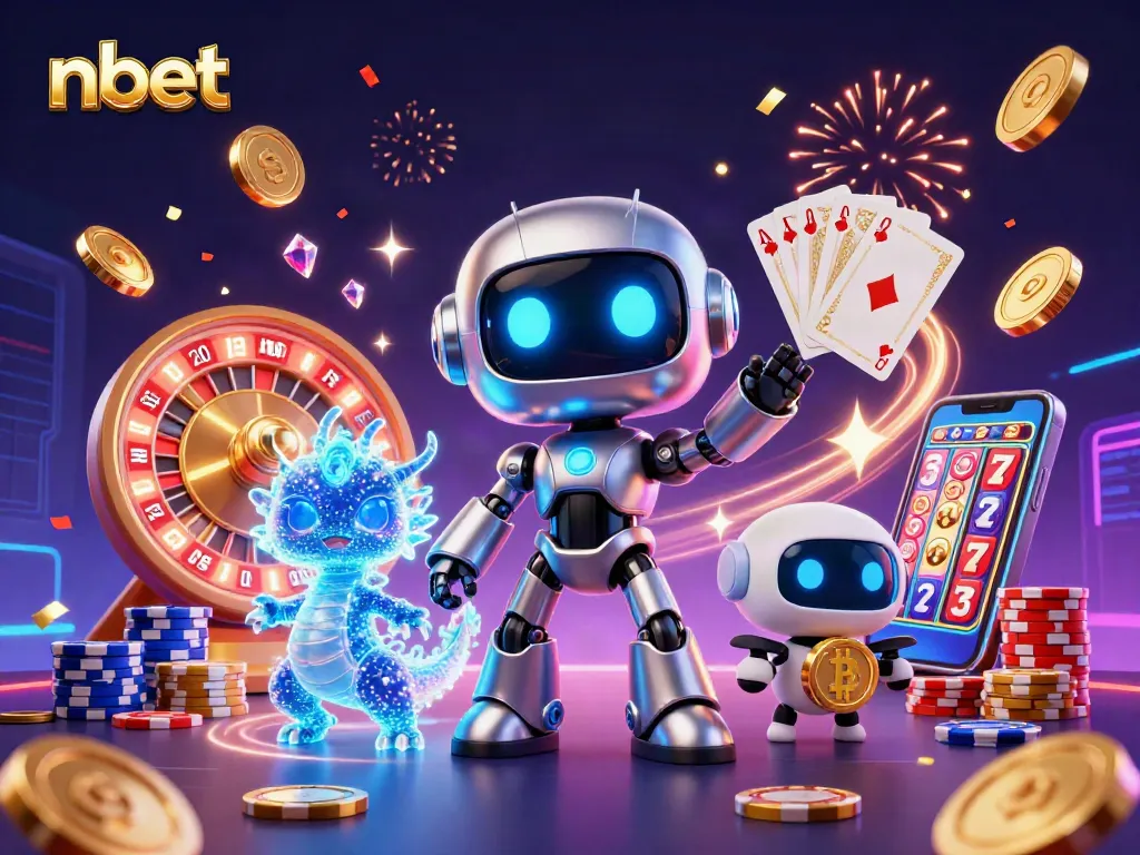 Experience thrilling bets with nbet in a vibrant 3D casino illustration showcasing major game elements.