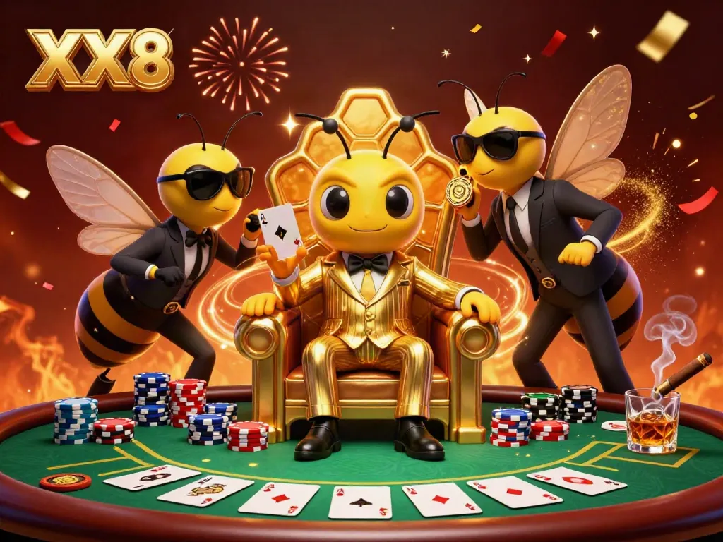Engage with excitement in the XX8 casino scene filled with poker chips and winning moments.