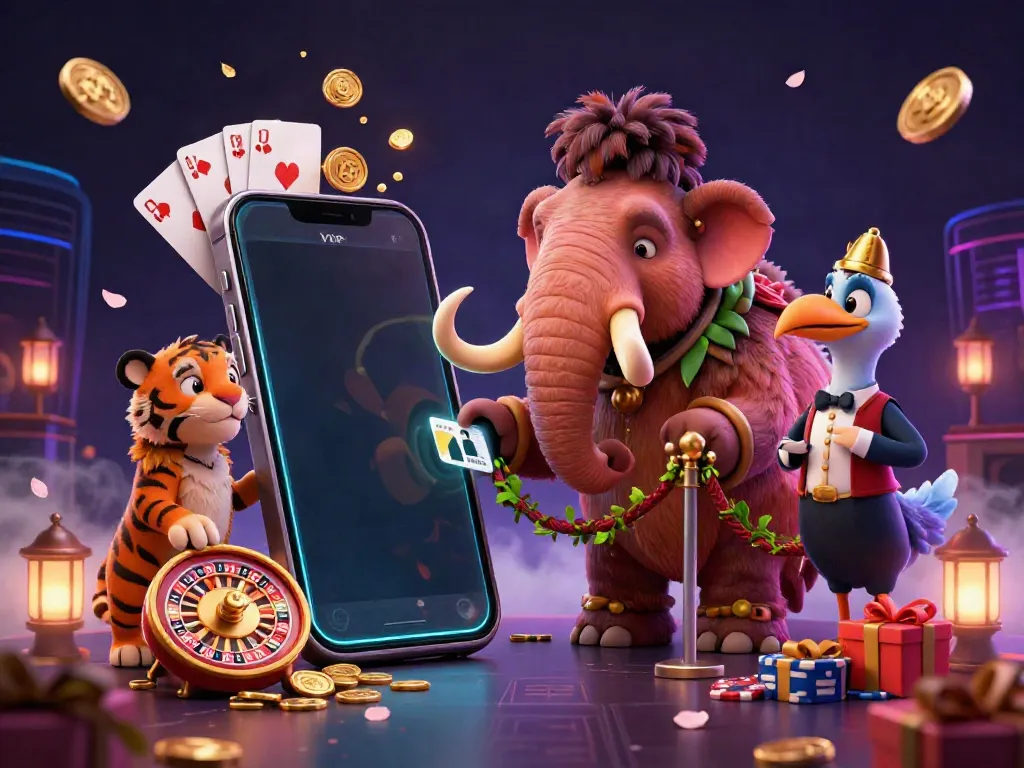 Experience the thrilling world of 66789 with cartoon characters at a casino entrance, engaging with vibrant gaming elements.
