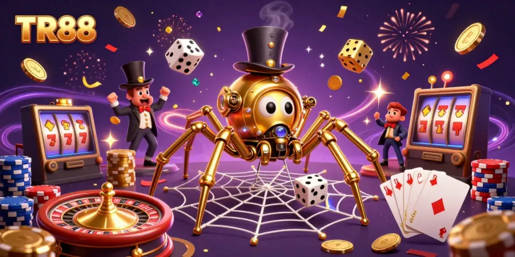 Experience the thrilling gaming world at TR88 with golden elements and vibrant energy.