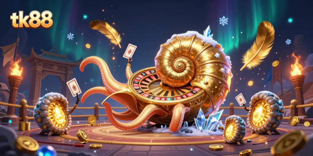 Play exciting casino games with the ancient nautilus at tk88, featuring roulette, cards, and vibrant gold!