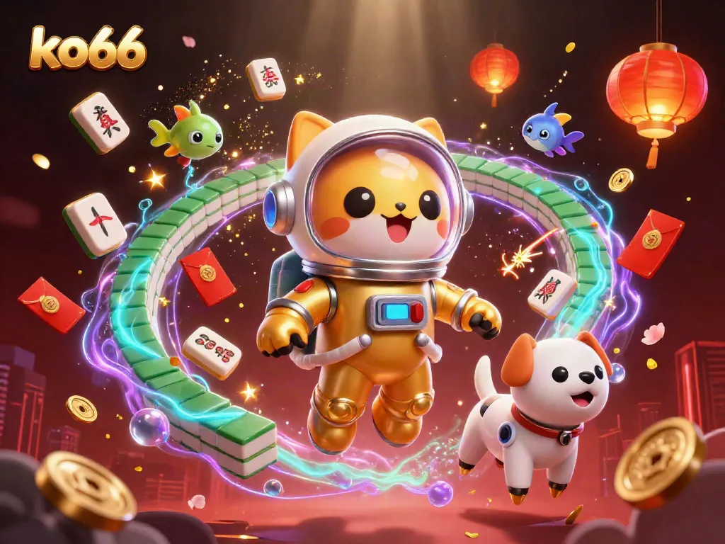 Experience thrilling games at ko66 with a vibrant, dynamic 3D casino scene.