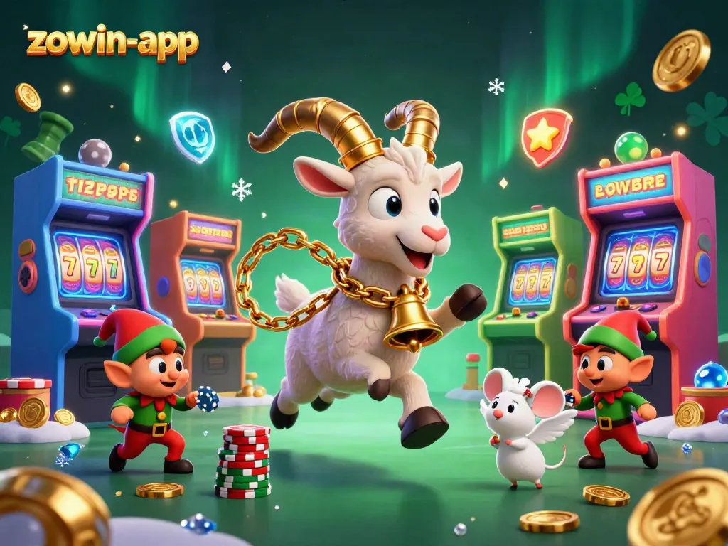 Engage with the thrilling atmosphere of the zowin-app casino, featuring vibrant characters and dynamic gaming elements.